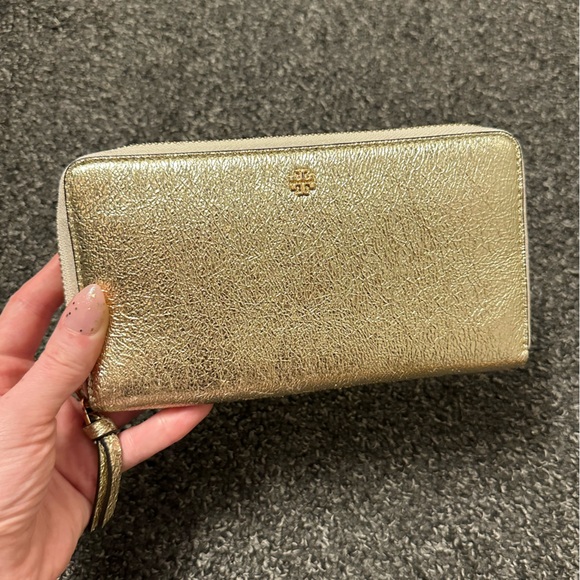 Tory Burch Gold Foil Wallet - Picture 1 of 8